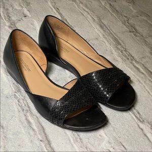 NATURALIZER Jenah Black Wedge d'orsay Sandals Size 8.5